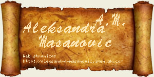 Aleksandra Mašanović vizit kartica